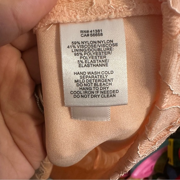 Lauren Ralph Lauren LRL Peach Paisley Lace Ruffle Lined Shift Dress 14 NWT Pink - Picture 5 of 8